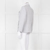 Theory White Checked Double Breasted Blazer