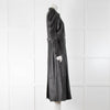 Temperley Black Leather Coat Gold Buttons