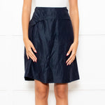 Marni Navy Linen Blend Mini Skirt
