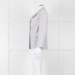 Theory White Checked Double Breasted Blazer
