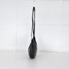 Adolfo Dominguez Black Leather Half Moon Crossbody Bag
