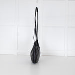 Adolfo Dominguez Black Leather Half Moon Crossbody Bag