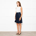 Marni Navy Linen Blend Mini Skirt
