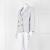 Theory White Checked Double Breasted Blazer