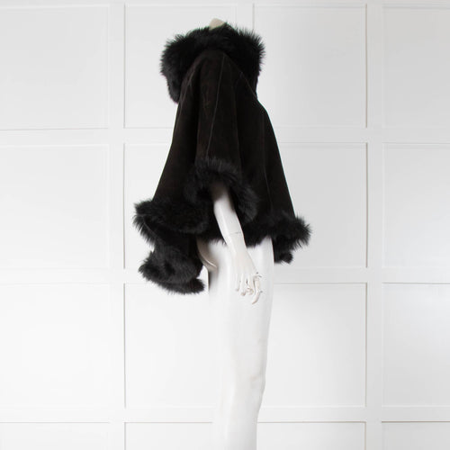 Dom Goor Black Sheepskin Poncho