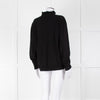 REPEAT Black Wool Mix Jumper With Fluted Turtle Neck