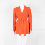 Theory Orange Fluid Blazer With Tie Belt