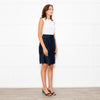 Marni Navy Linen Blend Mini Skirt