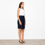 Marni Navy Linen Blend Mini Skirt