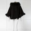 Dom Goor Black Sheepskin Poncho