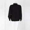 REPEAT Black Wool Mix Jumper With Fluted Turtle Neck