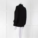 REPEAT Black Wool Mix Jumper With Fluted Turtle Neck