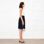 Marni Navy Linen Blend Mini Skirt