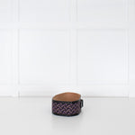 Missoni Black Purple Zig Zag Leather Trim Wide Belt