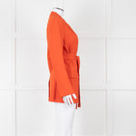 Theory Orange Fluid Blazer With Tie Belt