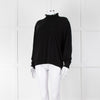 REPEAT Black Wool Mix Jumper With Fluted Turtle Neck