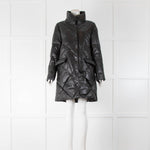 Max & Moi Black Leather Down Coat