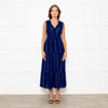 Rails Navy Blue Shirred Waist Sleeveless Midi Dress