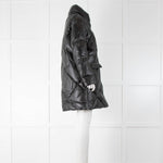 Max & Moi Black Leather Down Coat