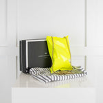 Anya Hindmarch Neon Green Metal Crisp Packet Clutch Bag