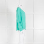 EQUIPMENT Turquoise Silk Long Sleeve Blouse