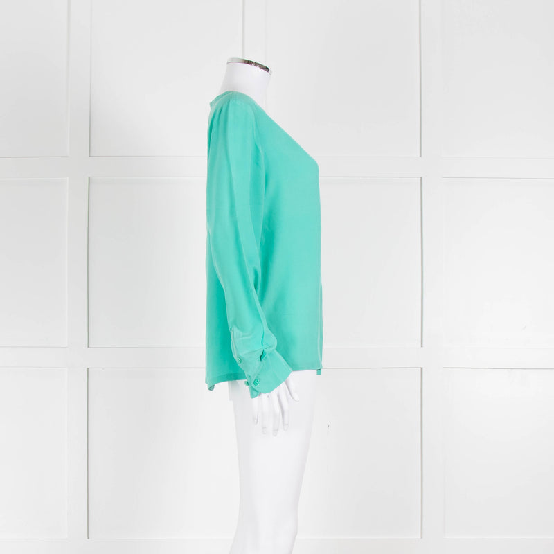 EQUIPMENT Turquoise Silk Long Sleeve Blouse