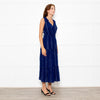 Rails Navy Blue Shirred Waist Sleeveless Midi Dress