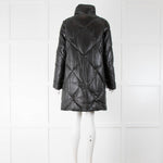 Max & Moi Black Leather Down Coat