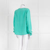 EQUIPMENT Turquoise Silk Long Sleeve Blouse