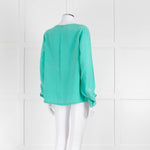EQUIPMENT Turquoise Silk Long Sleeve Blouse