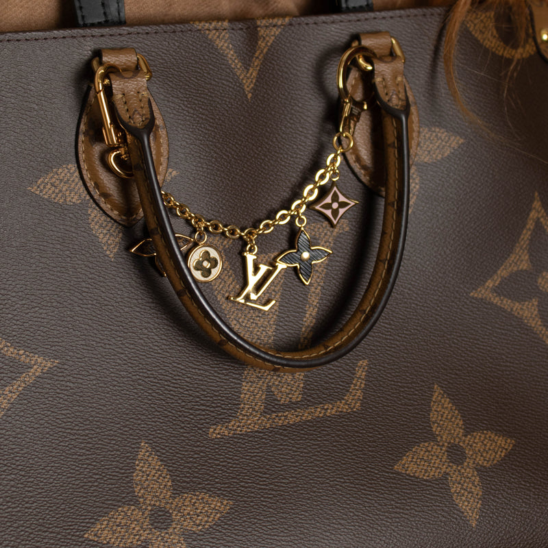 Louis Vuitton Brown Monogram OnTheGo MM Bag With Bag Charm