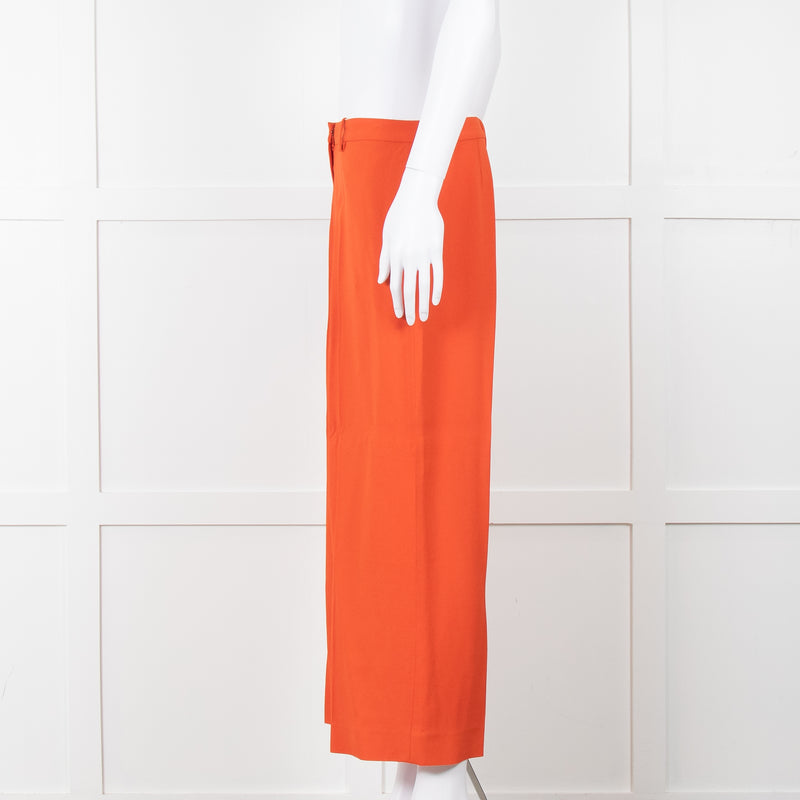 Theory Orange Fluid Wide Leg Trousers