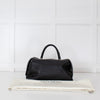 Max Mara Black Leather Boston Bag With Silver Chain Detail and Long Strap