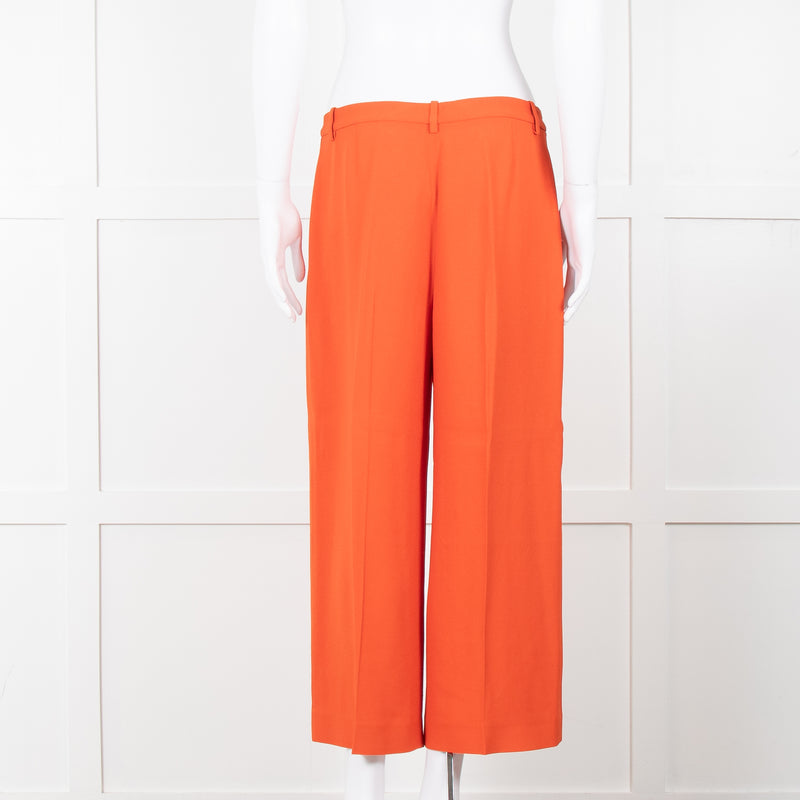 Theory Orange Fluid Wide Leg Trousers