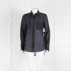 EQUIPMENT Black Silk/Cotton Mix Shirt With Blue Pin Stripes