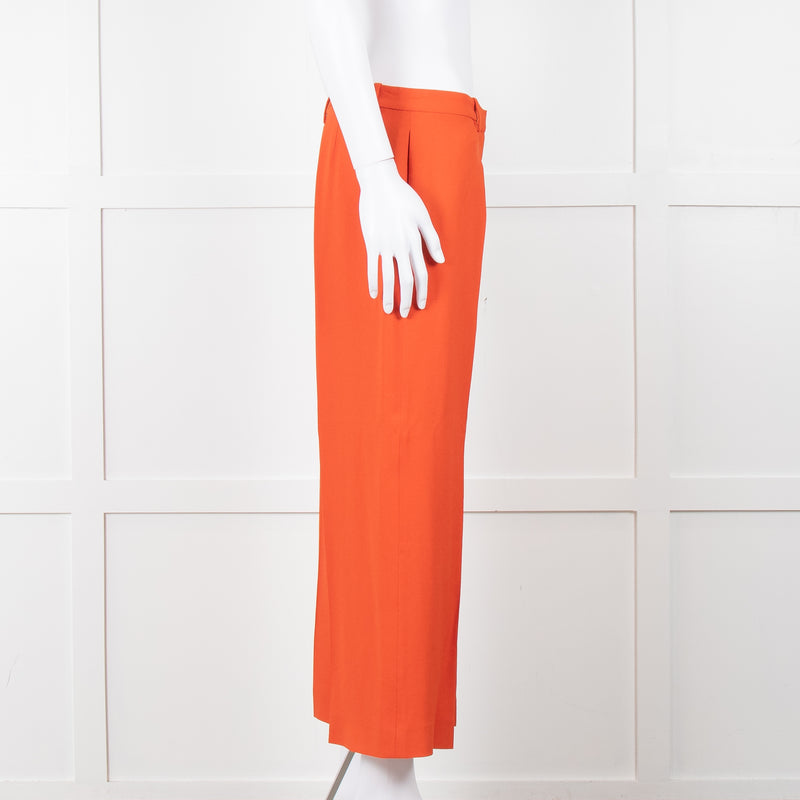 Theory Orange Fluid Wide Leg Trousers
