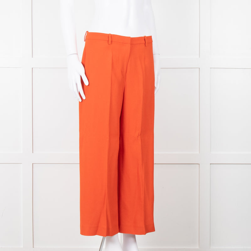 Theory Orange Fluid Wide Leg Trousers