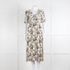 Ba&sh Cream Floral Mid Length Tea Dress