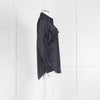 EQUIPMENT Black Silk/Cotton Mix Shirt With Blue Pin Stripes