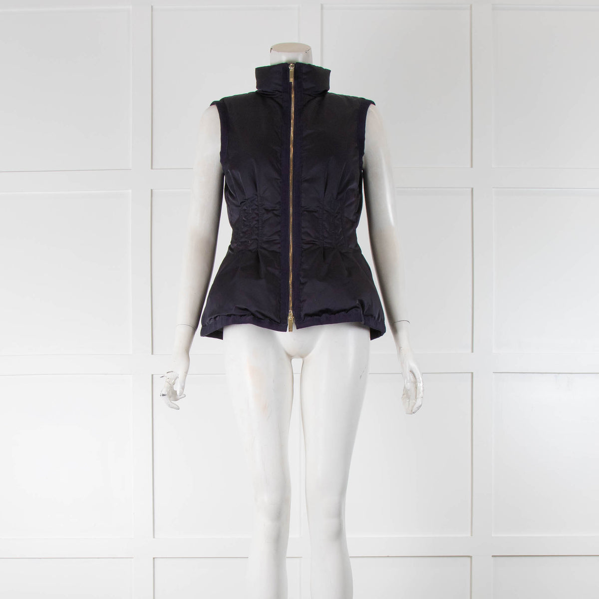 Carolina Herrera Navy Blue Fitted Puffa Gilet