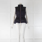 Carolina Herrera Navy Blue Fitted Puffa Gilet