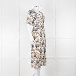 Ba&sh Cream Floral Mid Length Tea Dress