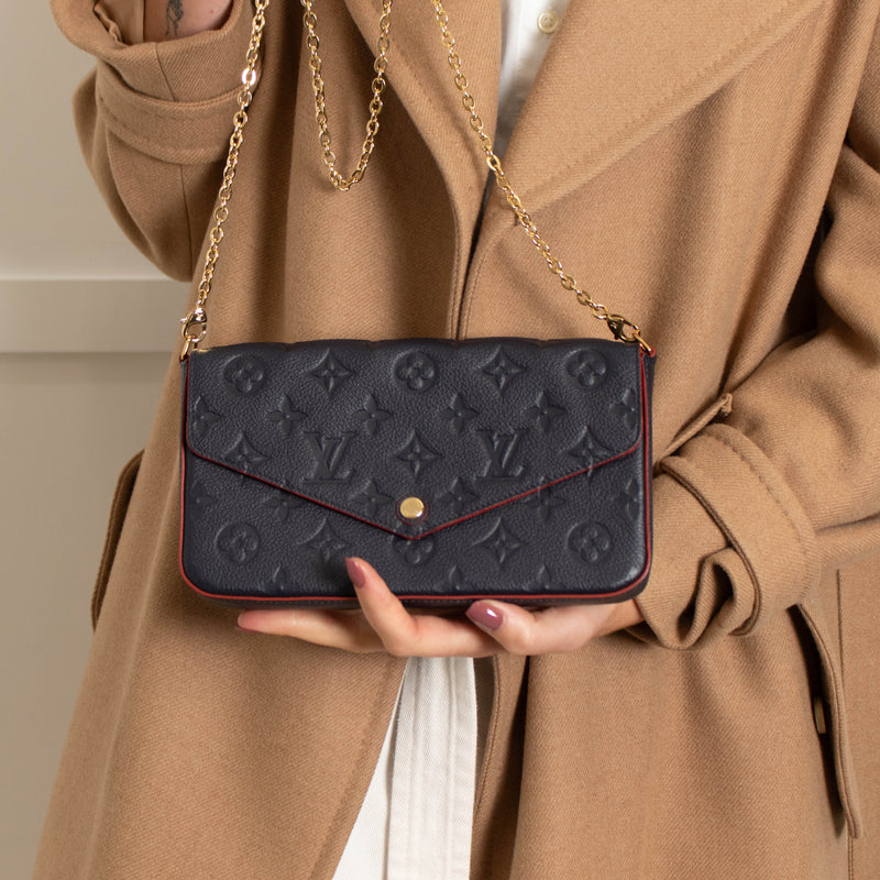 Louis Vuitton Navy Monogram Felicie Pochette Bag