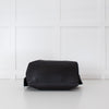 Max Mara Black Leather Boston Bag With Silver Chain Detail and Long Strap
