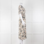 Ba&sh Cream Floral Mid Length Tea Dress