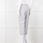Theory White Checked Tailored Trousers