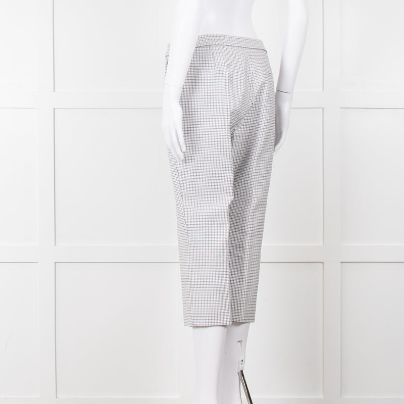 Theory White Checked Tailored Trousers
