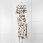 Ba&sh Cream Floral Mid Length Tea Dress