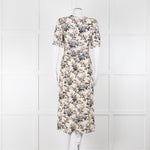 Ba&sh Cream Floral Mid Length Tea Dress