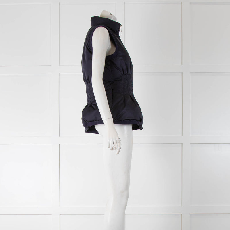 Carolina Herrera Navy Blue Fitted Puffa Gilet